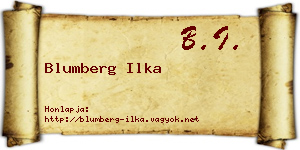 Blumberg Ilka névjegykártya
